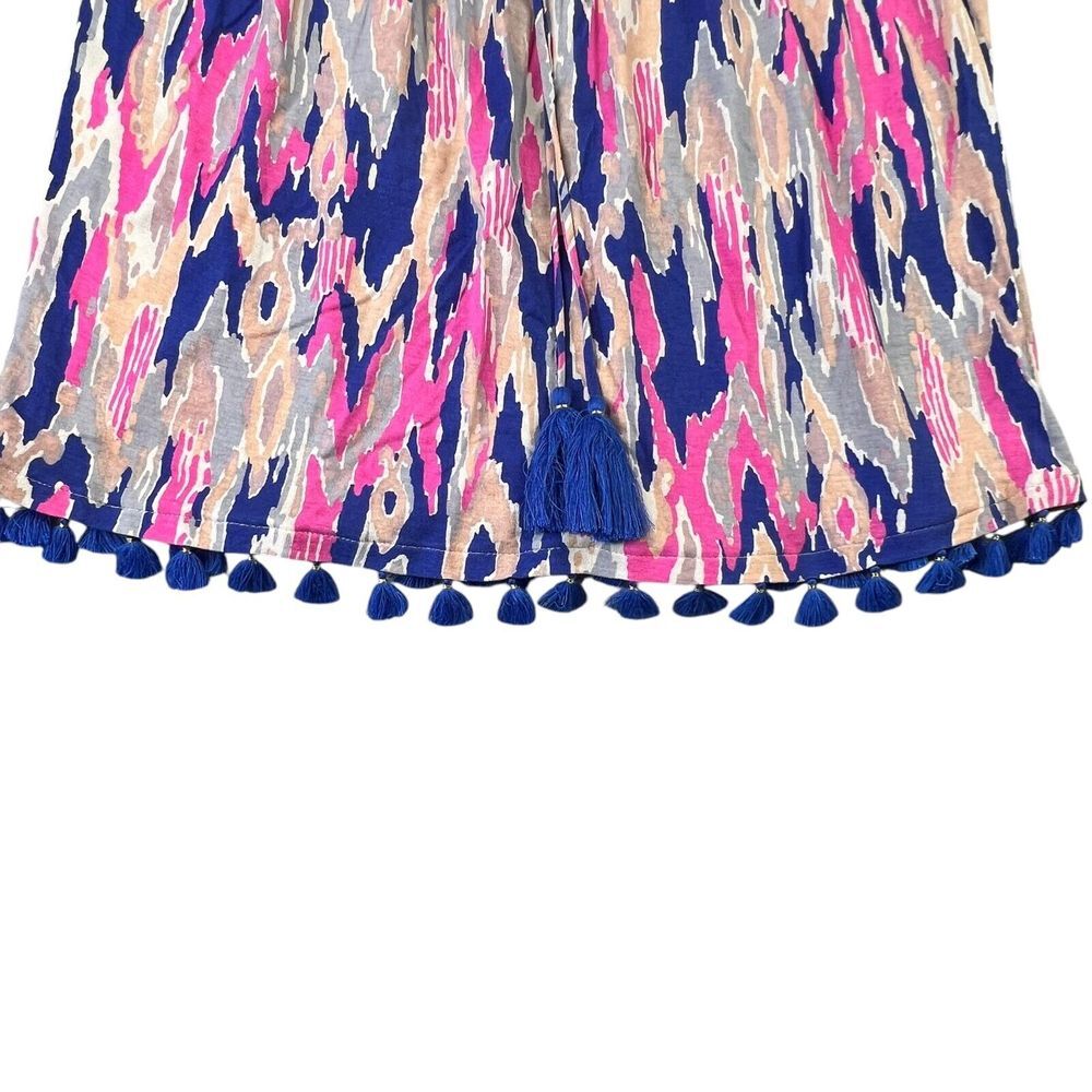 Lilly Pulitzer Womens Strapless Palma Tube Top Size Medium Tassels Pink‎ Blue - Picture 3 of 7